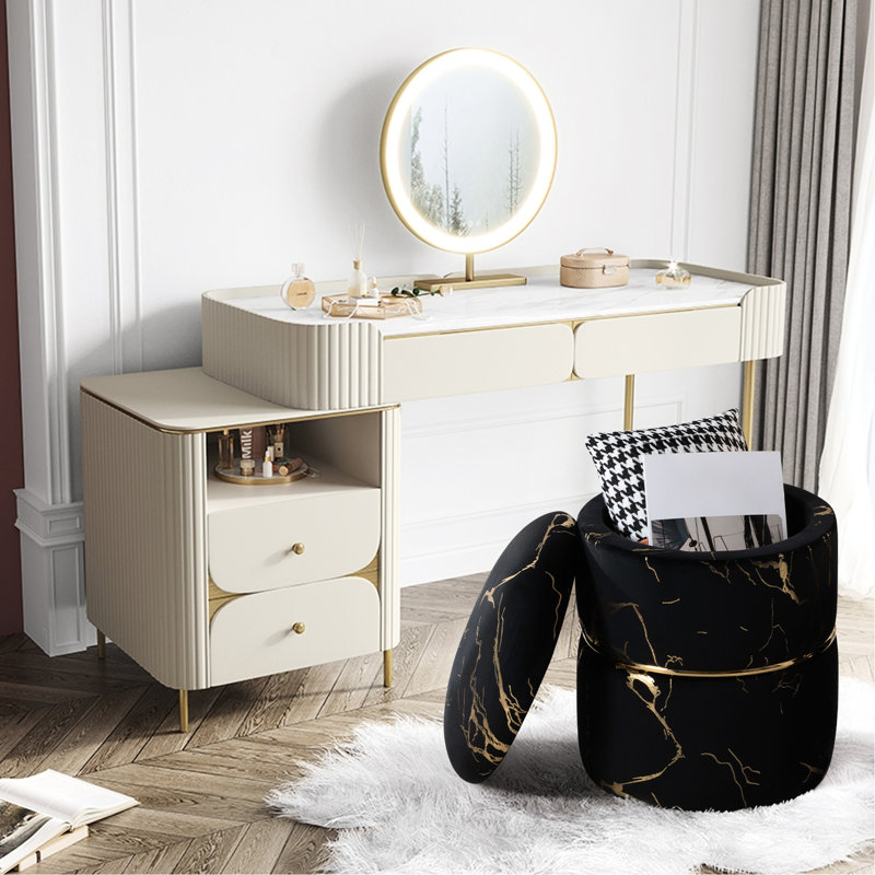 Ensemble de 2 rondes noires multifonctionnelles, repose-pieds de rangement rembourré, sans assemblage, rembourrage doux, support de rangement stable et 2 couvercles amovibles, confortable pour un usage quotidien, rembourrage de haute qualité