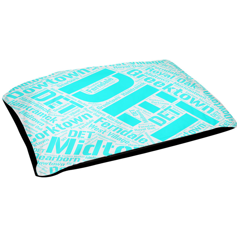 Oreiller rectangulaire designer, Moyen L 40 po x l 30 po, Cyan, Détroit