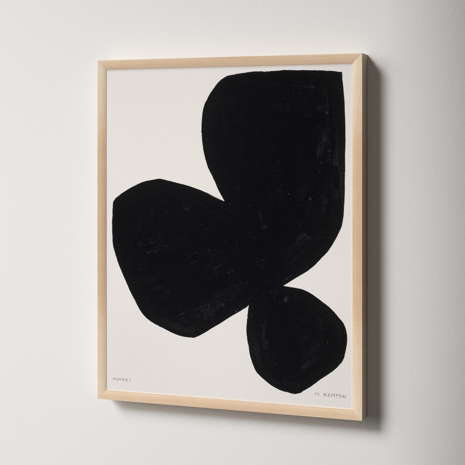 Shauna "Module on White 5" Painting, Brown, 30" H x 24" W x 1.25" D
