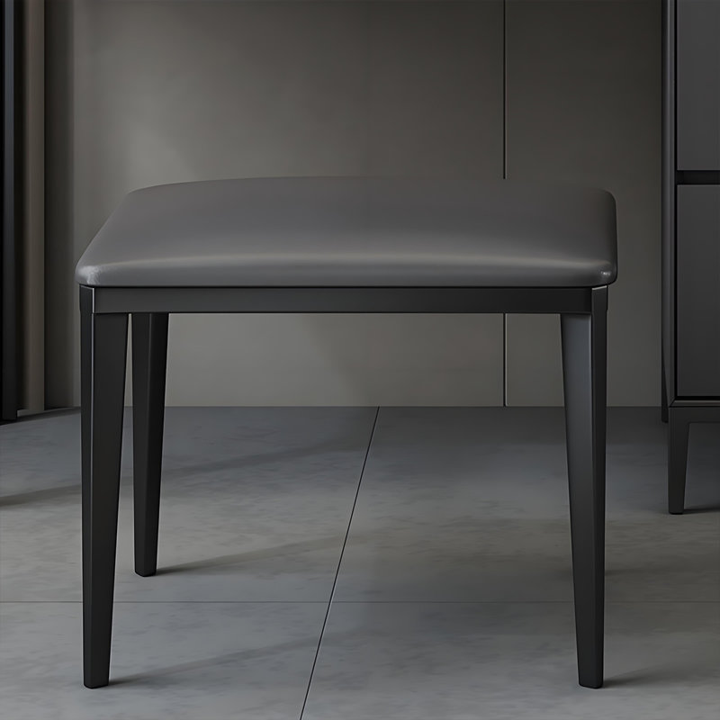Coiffeuse 39,37 "minimaliste réglable en bois massif gris foncé avec miroir