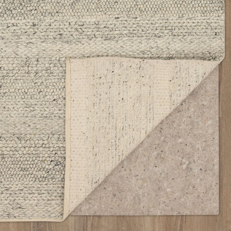 Tapis beige en laine fait à la main Eremy, Rectangle 9 pi x 12 pi