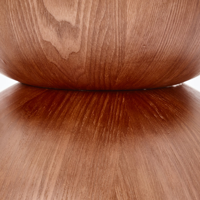 Table basse 42 po, 18.6"H x 41.7"L x 41.7" W, Base noyer rouge, Matte Travertine