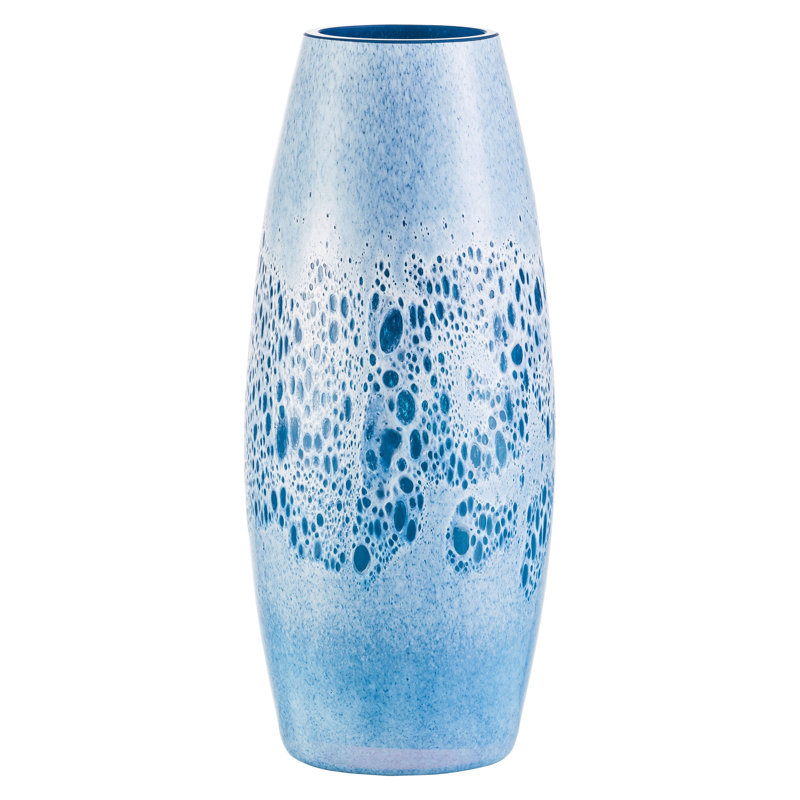Gaven Glass Table Vase, Blue / White / Grey