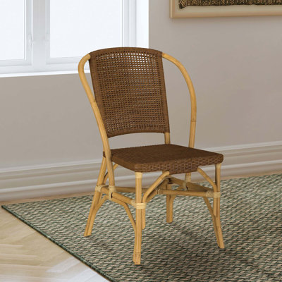 Ensemble de 2 chaises de salle à manger en rotin tissé à la main