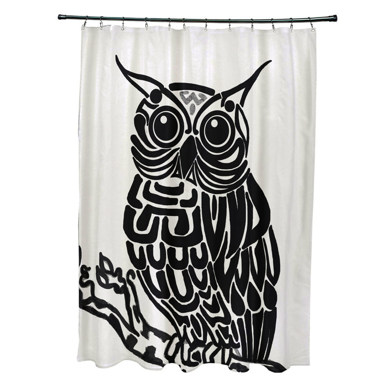 Animal Print Shower Curtain, Off White/Black