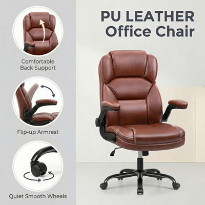 Fauteuil de direction ergonomique avec accoudoirs rabattables