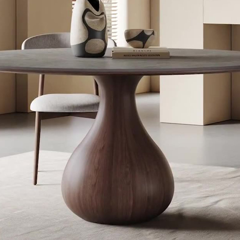 Minimalist modern home round dining table sets, 29.5"H x 47.2"L x 47.2"W
