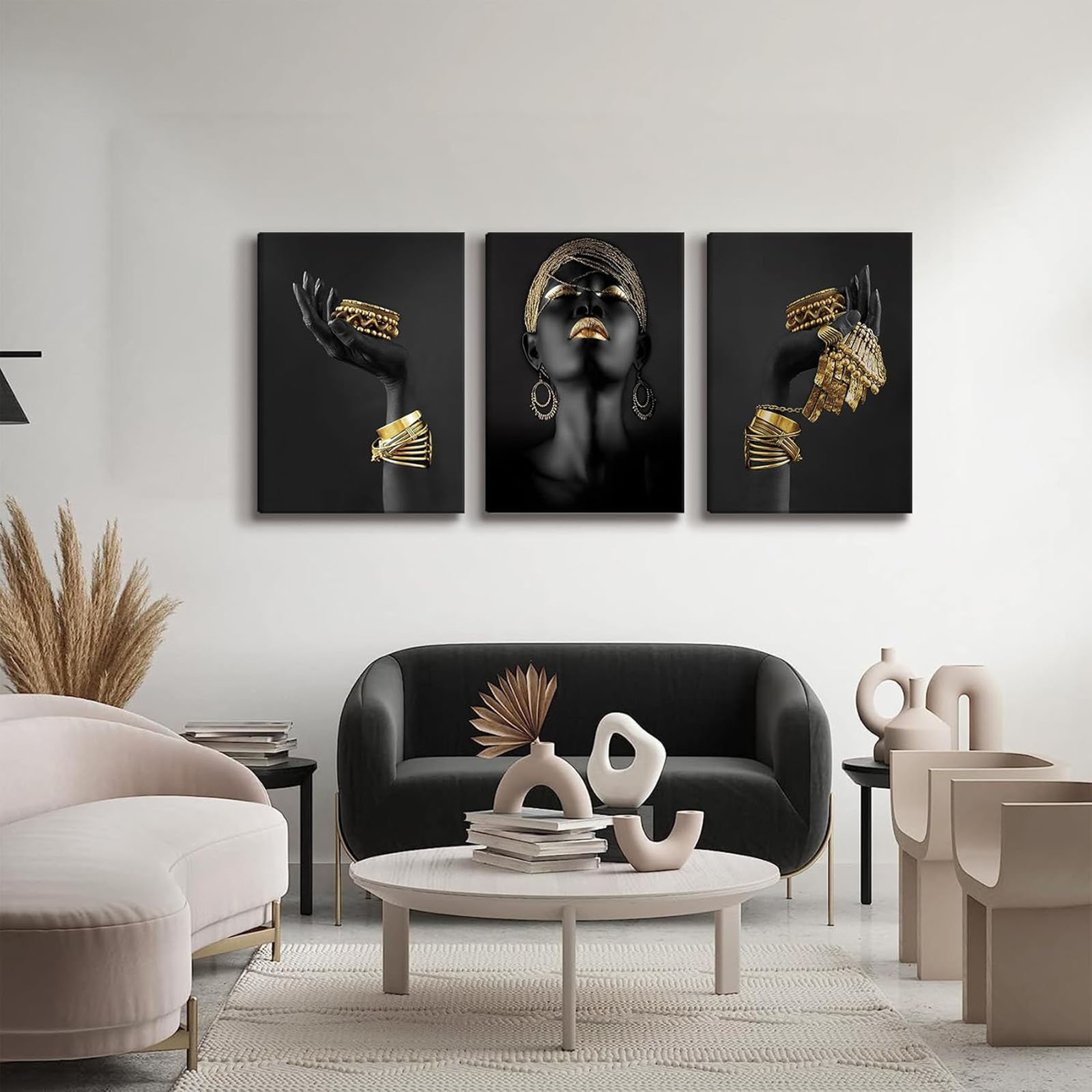 Fleur De Lis Living Black Gold African American Woman Wall Art Fashion ...