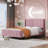 Upholstered Platform Bed,Velvet-1524887401-1524887407