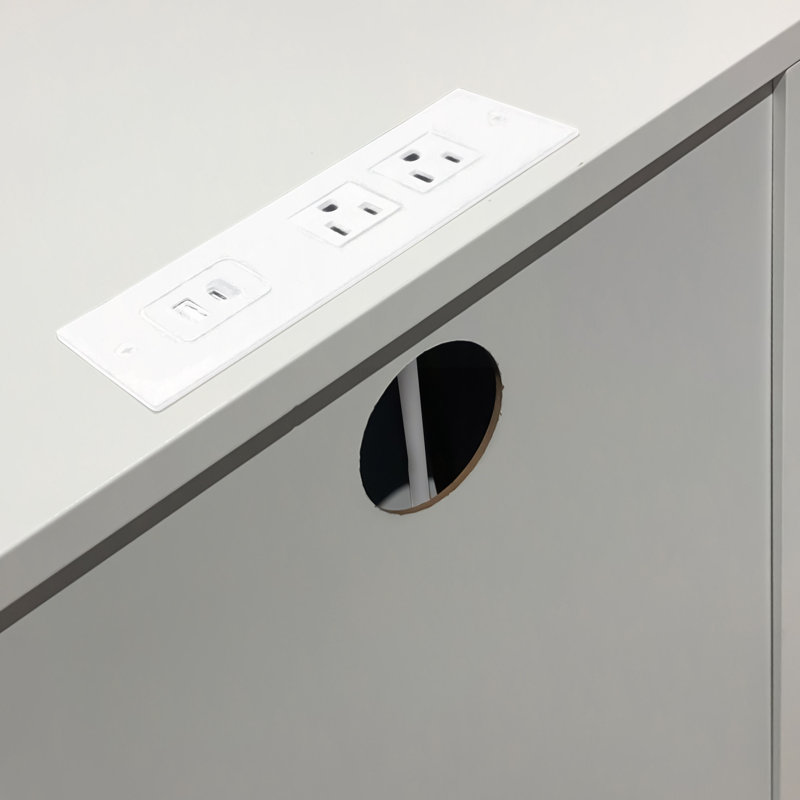 Table de chevet, table de chevet 3 tiroirs avec station de charge et ports USB et prises de courant, table de chevet en bois