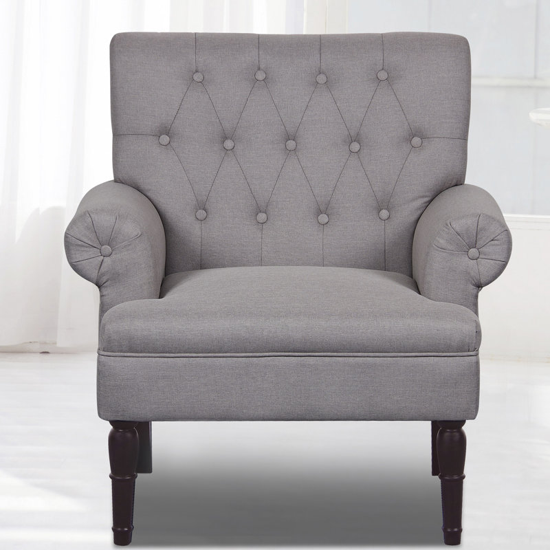 Schleicher Upholstered Armchair, Light Brown Linen