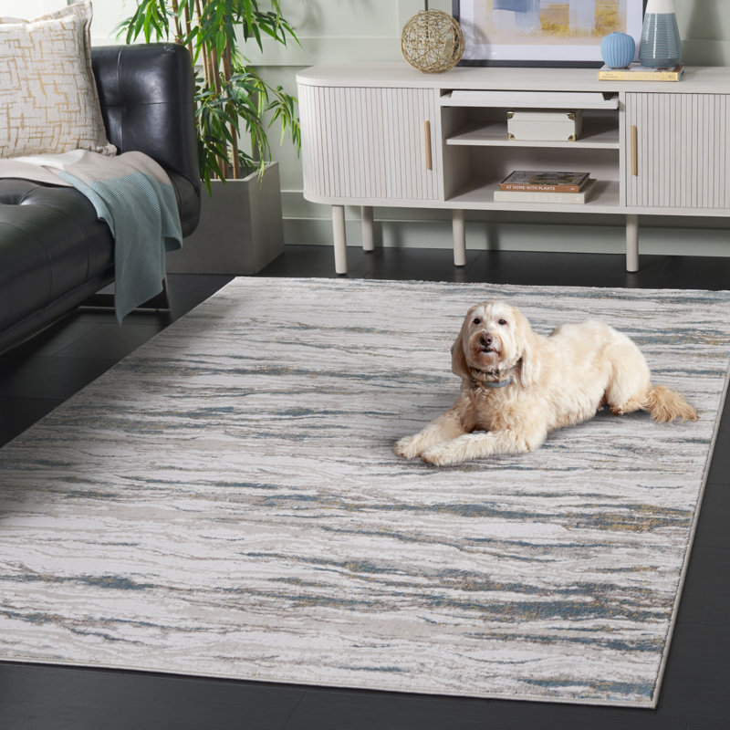Keryn Performance Abstract Rug, Rectangle 5'3" x 7'6"