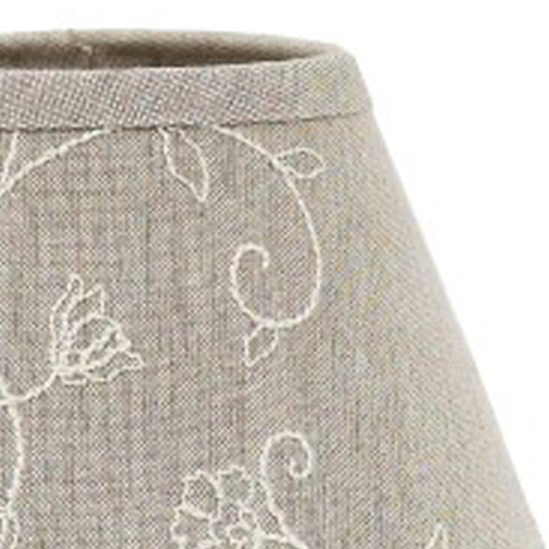 Abat-jour empire en coton taupe H 12 po x l 18 po
