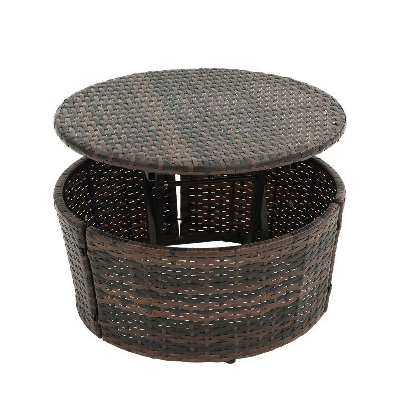 Hot Sale Kd Rattan Round Lounge With Canopy Bali Canopy Bed Outdoor, Wicker Outdoor Sofa Bed With Lift Coffee Table, Outdoor Patio Sofa