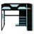 Multifunctional Wooden Loft Bed Featuring Desk, Wardrobe, Shelves, USB & RGB Lighting-1407355976