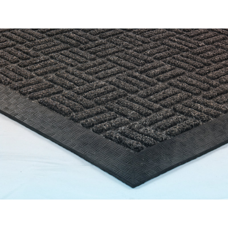 Rubber Mat Non-Slip Indoor Doormat, Charcoal, 2' x 3'
