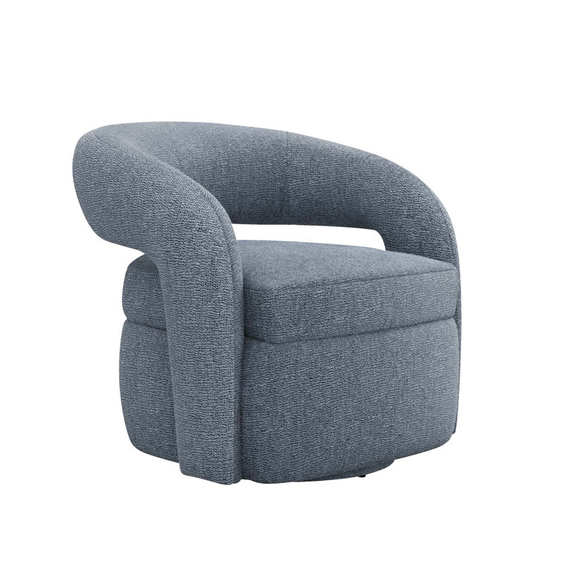Fauteuil demi-tonneau pivotant de 32 po Targa, Mélange de polyester azur