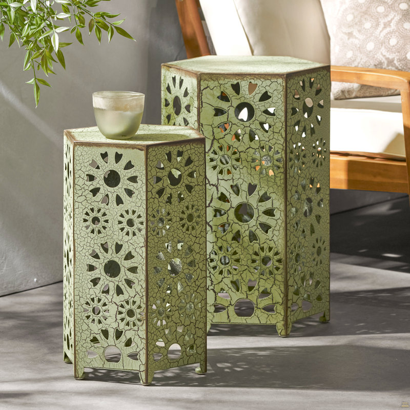 Outdoor Eliana Side Table,2 Pcs, Green