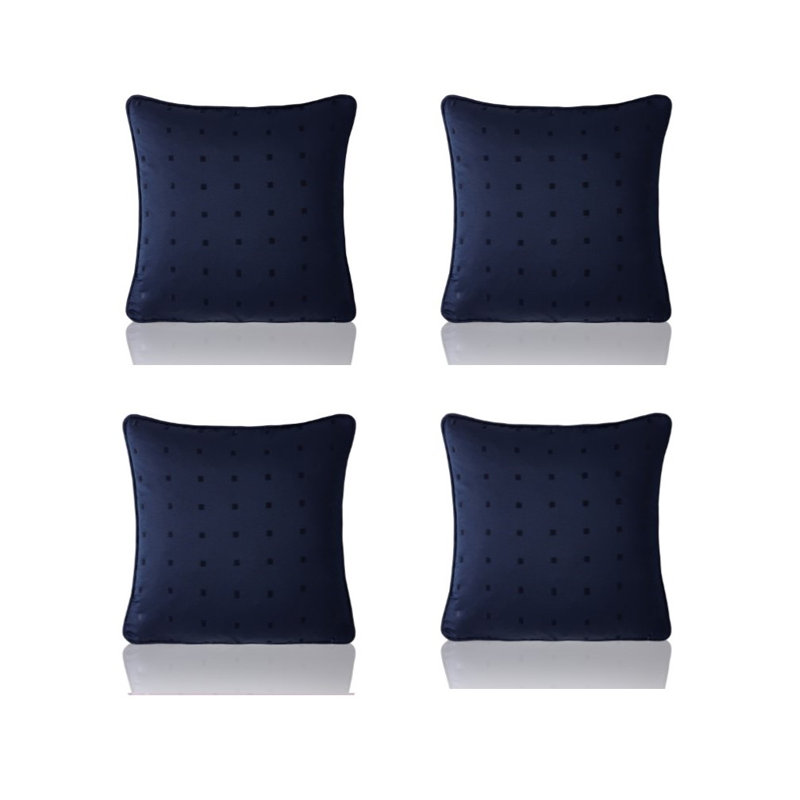 Norush Madison Geometric Scatter Cushion Covers with Filler Pads, Navy, 55 cm H x 55 cm W x 15 cm D