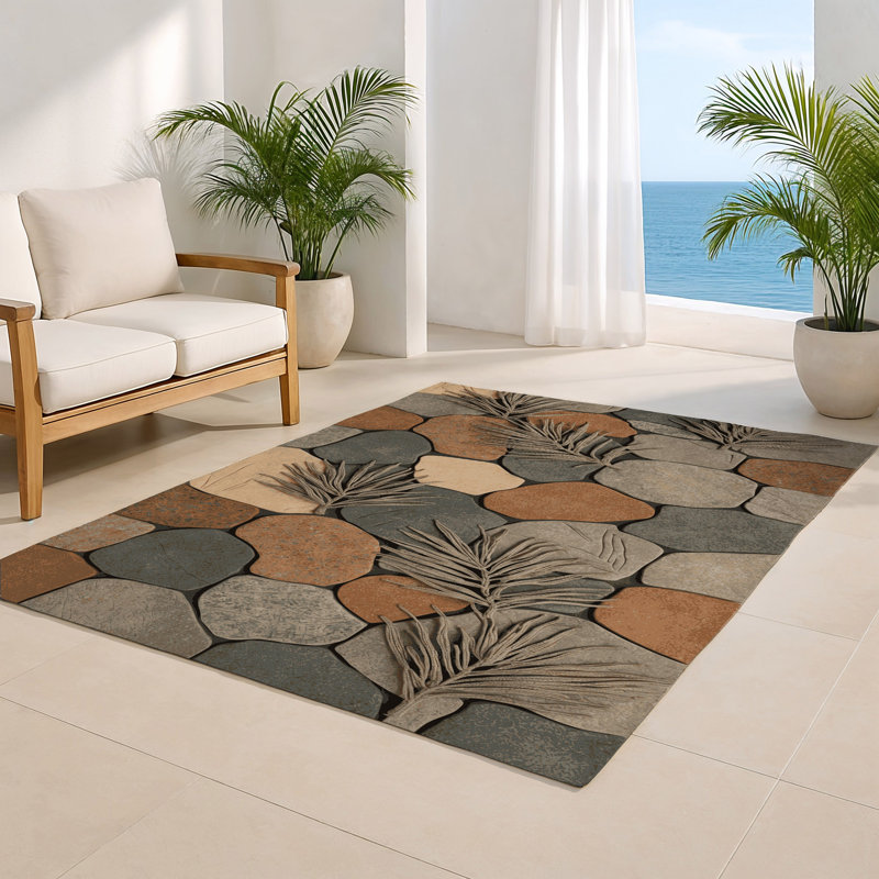 Tapis d'intérieur et d'extérieur brun Nature, Rectangulaire 2 pi x 3 pi