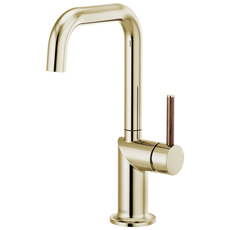 Odin® Bar Faucet with Square Spout, Wood Lever, Polished Nickel