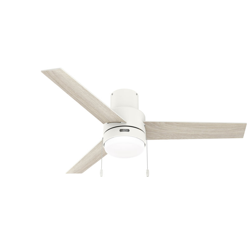 Ventilateur de plafond 52 pales 52 po à profil bas Brunner, Blanc / Beige