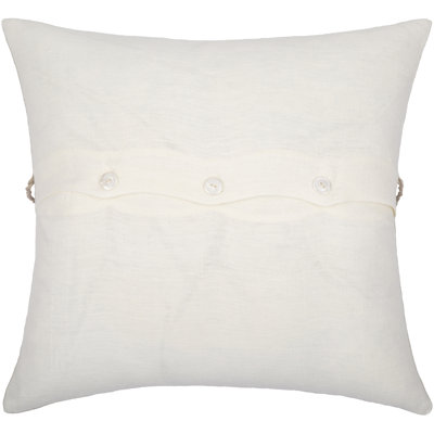 Linen Stripe Embellished Pillow Cover 3 Lumbar