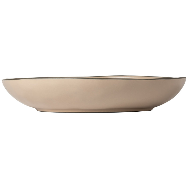Stacked Organic Stoneware Serving Bowl, Cremini