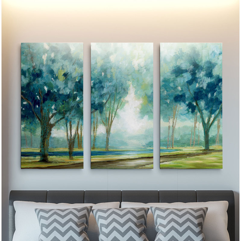 Ombre d’après-midi, ensemble de 3 reproductions d’art sur toiles, H 24 po x l 36 po x P 1,5 po