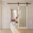 80"Frosted Glass Solid Pine Wood Sliding Barn Door with Installation Hardware Kit(No Assembly Required)-98376480