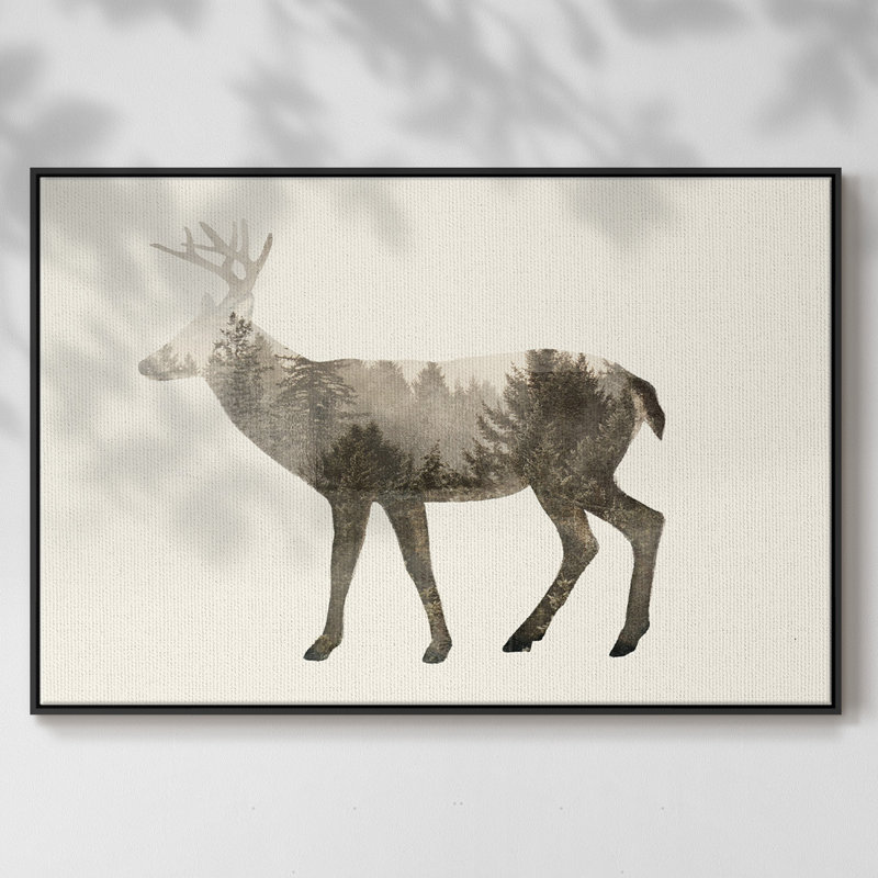Toile tendue avec châssis de qualité supérieure The Wilderness IV - prête à être accrochée, H 17 po x l 25 po x P 2 po, Noir