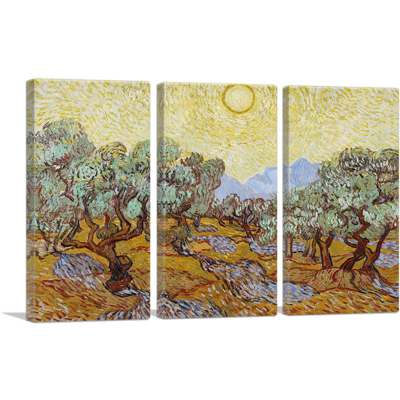 Olive Trees 1889 - 3 pièces, H 40 po x l 60 po x 1,5 po