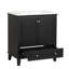 Meuble-lavabo traditionnel de 30 po avec lavabo en céramique et armoire en bois massif Piermont Piermont