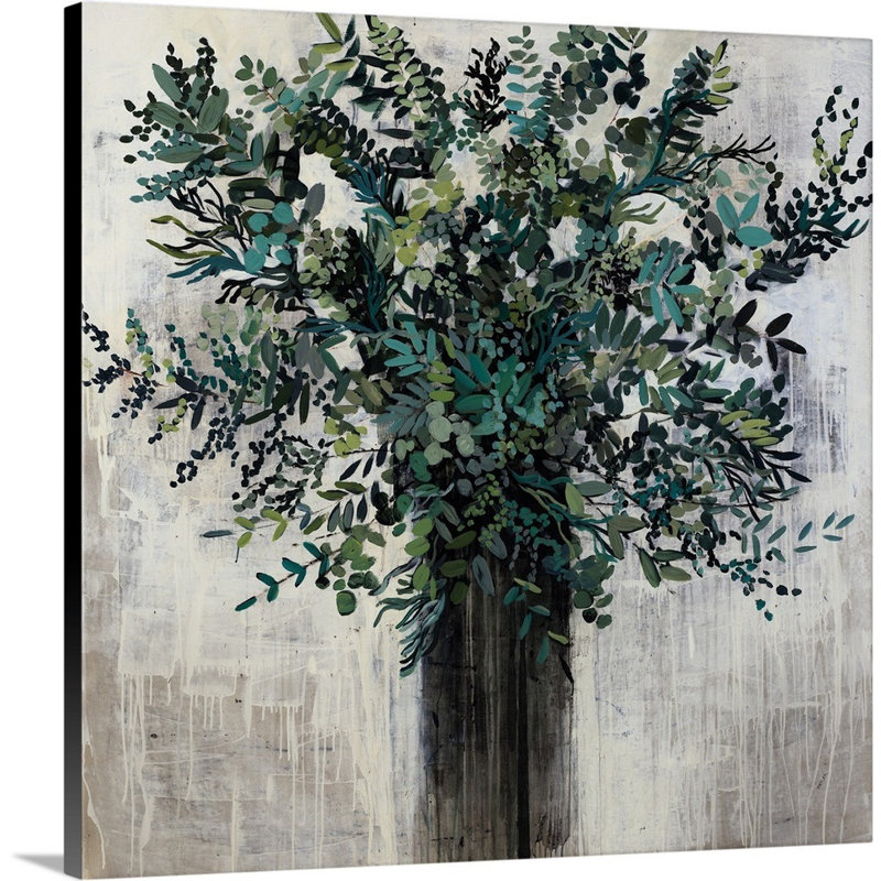 'Eucalyptus Arrangement' Painting on Canvas, Wrapped Canvas, 36" H x 36" W x 1.25" D