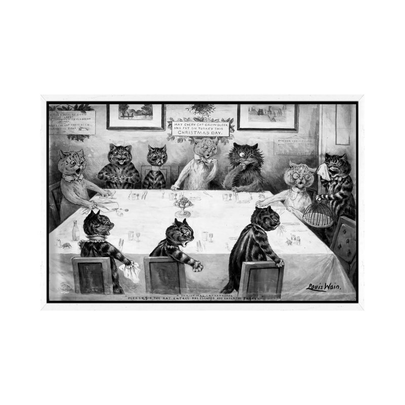 A Christmas Catastrophe - Print on Canvas, 66.04 cm H x 45.72 cm W, White Framed