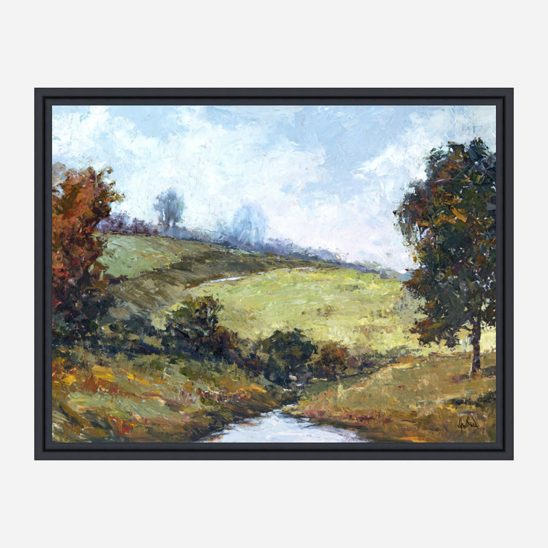 Babbling Brook - Artist Enhanced Canvas Print, 31.5" H x 41.5" W x 1.75" D, Black Framed Canvas