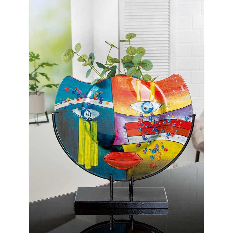 Bipnesh Handmade Glass Table Vase, Blue
