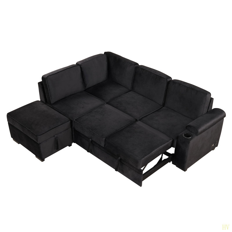 Canapé-lit de 84,75 po, canapé-lit gigogne 2 en 1 avec repose-pieds de rangement pour le salon, le canapé de la chambre à coucher et le petit appartement