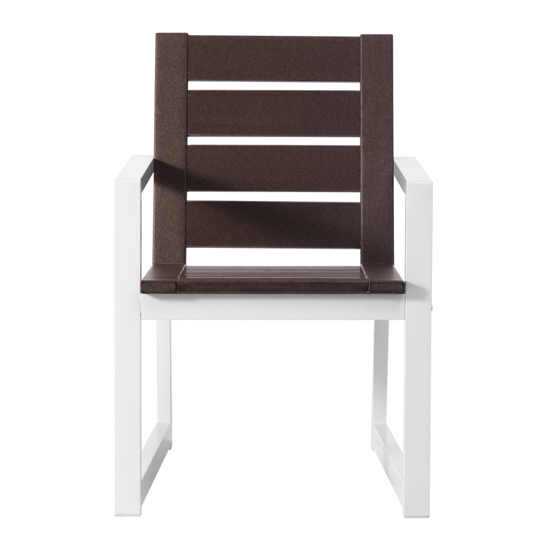 Chaise avec accoudoirs pour l'extérieur, Marron foncé