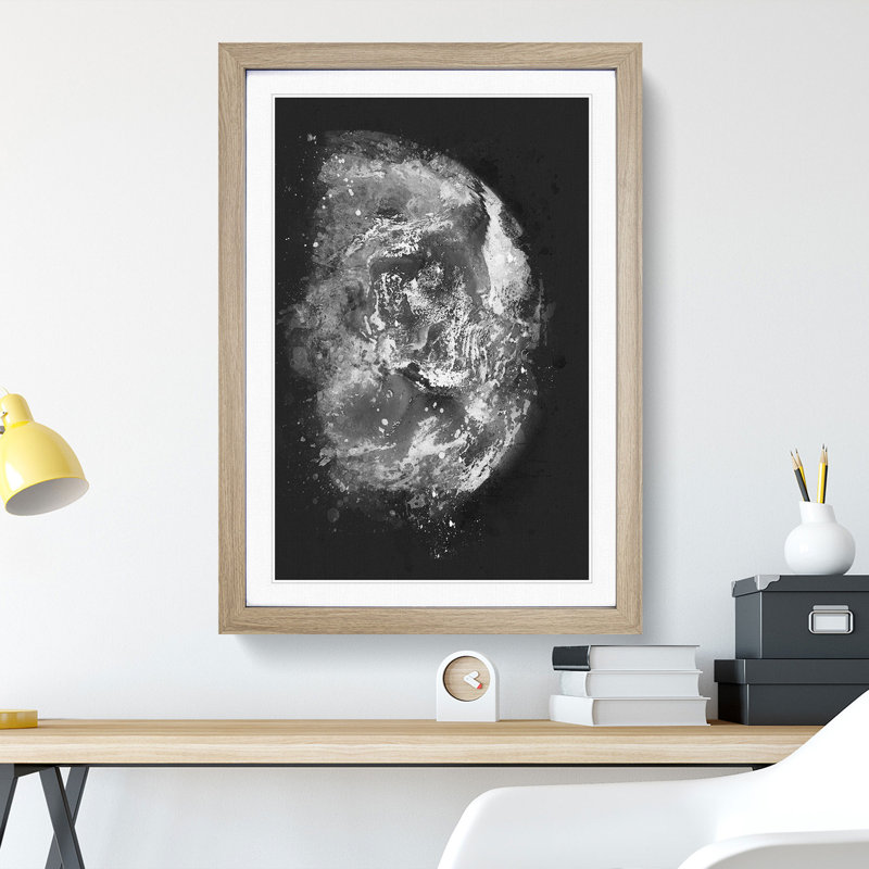 Amazing Image Of Earth - Single Picture Frame Print on MDF, 33cm H x 24cm W x 2cm D, Oak Framed