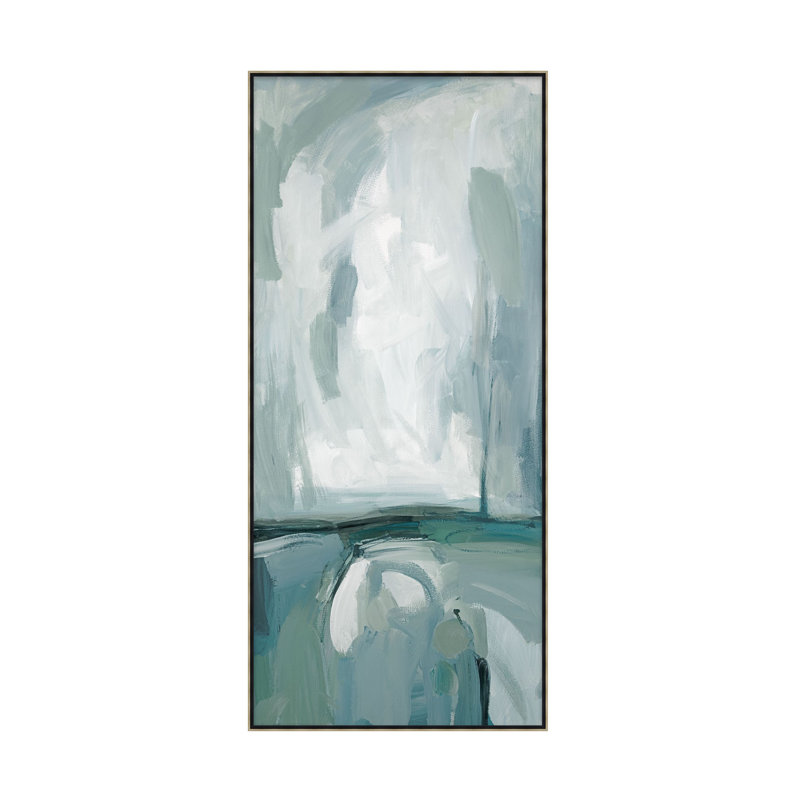 Strokes Of Viridian 1 Painting by Studio L57 Contempo, 33.25" H x 15.25" W