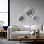 Miroir mural rond Nikolas avec miroirs de différentes tailles - Miroir décoratif idéal pour le meuble-lavabo ou le vestibule - Grand miroir mural qui complète le décor du salon - ensemble 3, 18 po, blanc