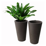 20" Tall Crete Planter, Brownstone, 2 Pack