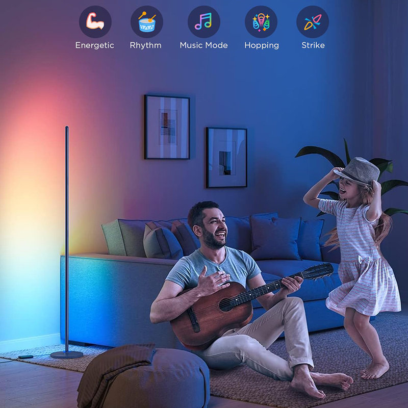 Lampe sur pied à DEL avec Alex, Bleu