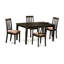 Ensemble de meubles de salle à manger 7 pièces comprenant une table de cuisine rectangulaire et 6 chaises de salle à manger en lin, cappuccino-1943080330-1943080373-1943080370