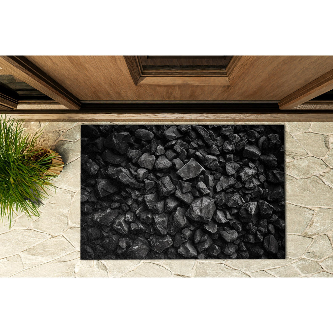 Dark Stones 60 x 90 cm Rutschfeste Türmatte für draußen