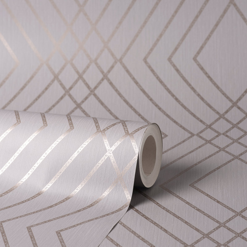 Eads 10.05m x 53cm Roll, Grey/Rose