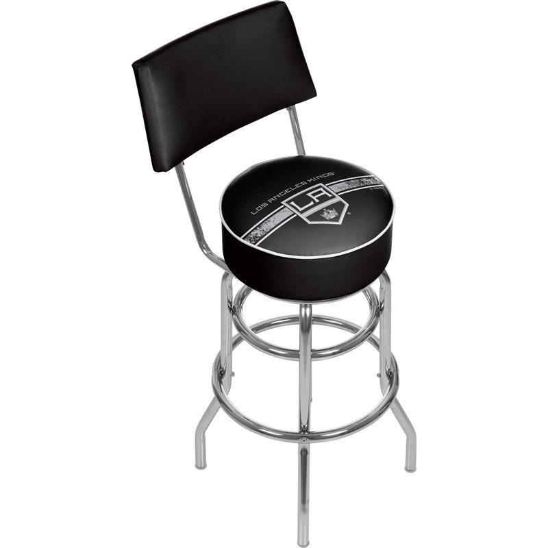 NHL Swivel Upholstered Counter Stool with Metal Frame, Los Angeles Kings