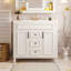 Meuble-lavabo 36 po avec lavabo supérieur, armoire de rangement moderne avec 2 portes à fermeture douce et 2 tiroirs, meuble-lavabo simple-870159675