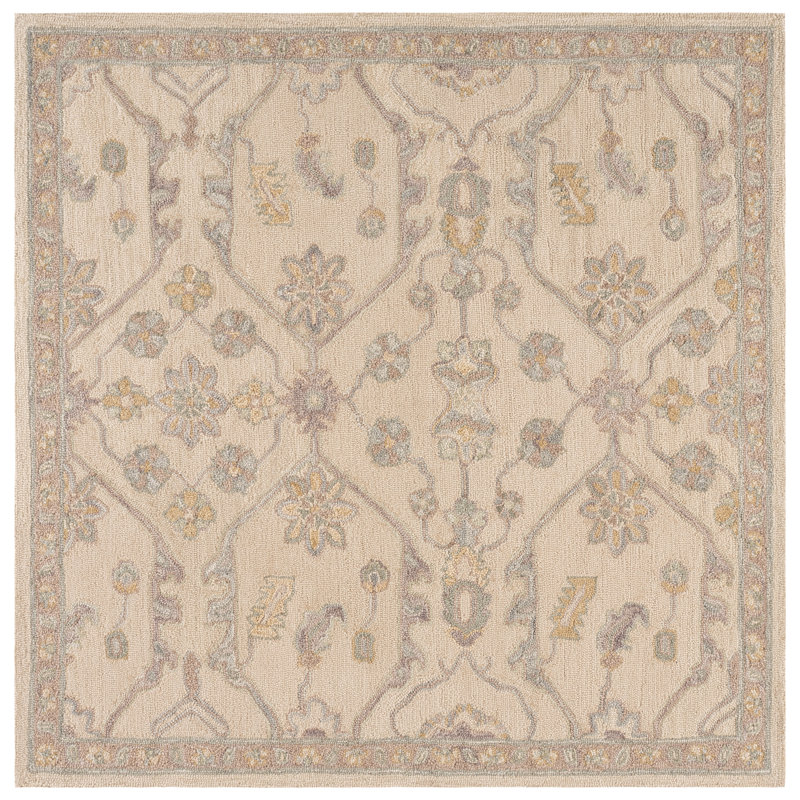 Blossom Hand Tufted Wool Moroccan Indoor Rug, Square 6'